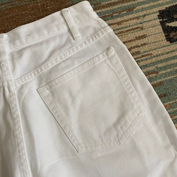 LL Bean Women’s High Waist Cotton Capri White Denim Pants - Picture 3 of 10